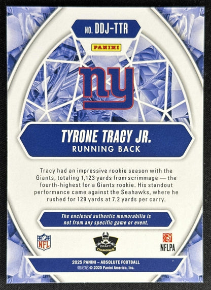 Tyrone Tracy Jr. 2025 Panini Absolute Draft Diamonds Jersey Giants
