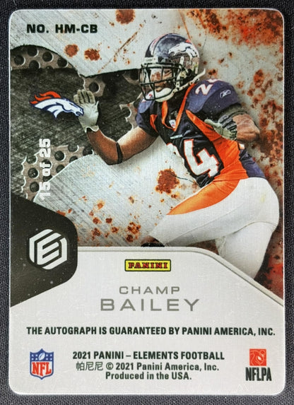 Champ Bailey 2021 Panini Elements Heavy Metal /25 Broncos back