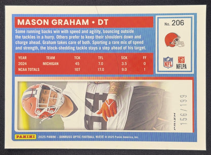 Mason Graham 2025 Panini Donruss Optic Rated Rookie Flex Prizm /199 Browns