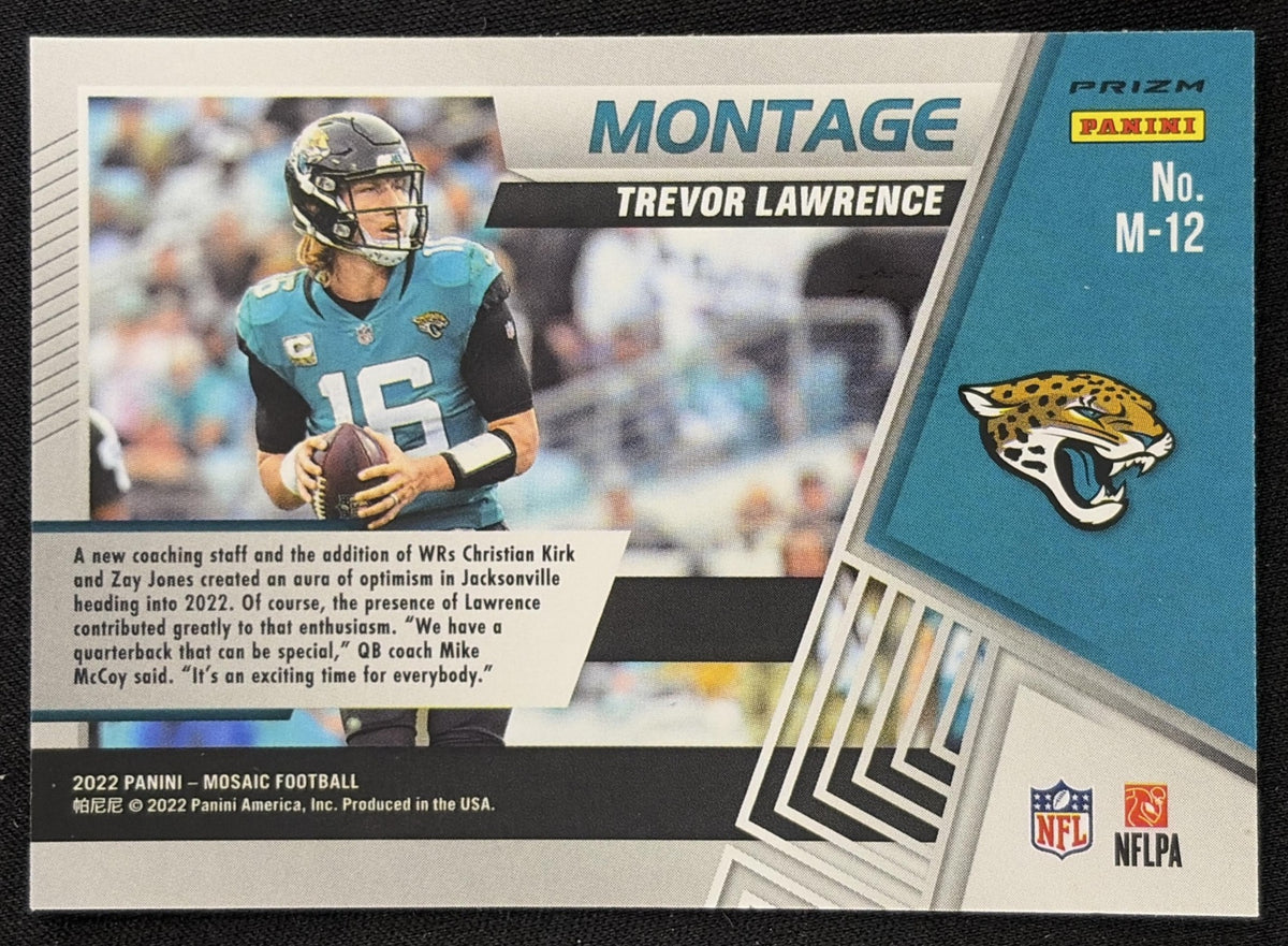 Trevor Lawrence 2022 Panini Mosaic Montage Silver Jaguars Sports Trading Card