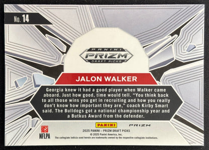 Jalon Walker 2025 Panini Prizm Draft Picks Break White Sparkle Bulldogs Sports Trading Cards