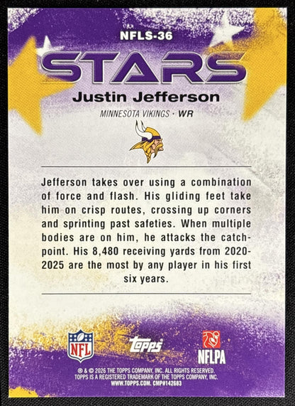 Justin Jefferson 2026 Topps NFL Stars Vikings