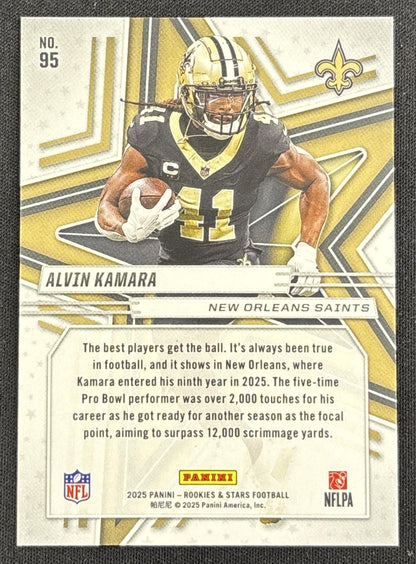 Alvin Kamara 2025 Panini Rookies & Stars Purple /999 Saints