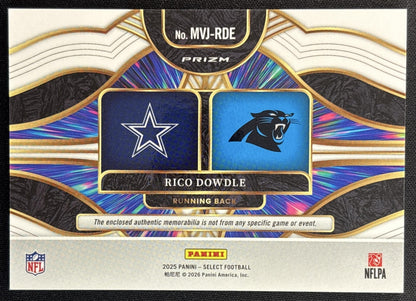 Rico Dowdle 2025 Panini Select Multiverse Jerseys Blue Prizm Sports Trading Cards