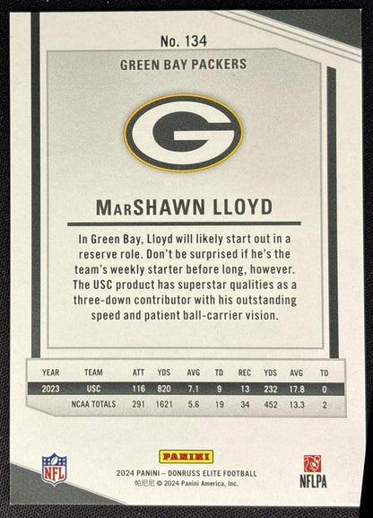 MarShawn Lloyd 2024 Panini Donruss Elite /999 Packers back