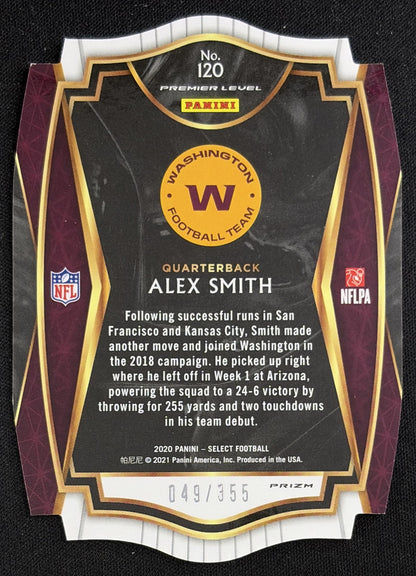Alex Smith 2020 Panini Select Copper Prizm Die Cut /355 Sports Trading Card