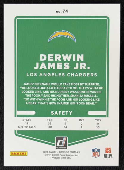 Derwin James Jr. 2021 Panini Donruss Press Proof Premium Chargers - Los Angeles Chargers