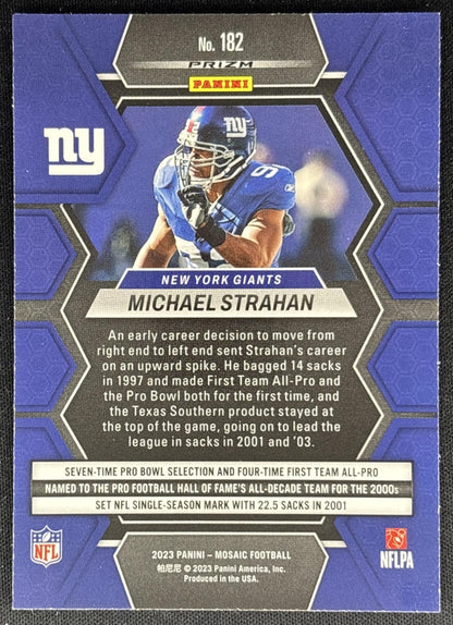 Michael Strahan 2023 Panini Mosaic Green Mosaic Giants Sports Trading Cards