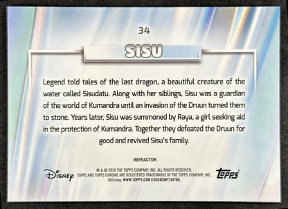 Sisu 2026 Topps Chrome Disney Refractor Raya and the Last Dragon Back