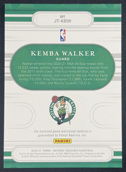 Kemba Walker 2020 Panini National Treasures Jersey /99 Celtics Boston Celtics Sports Trading Card