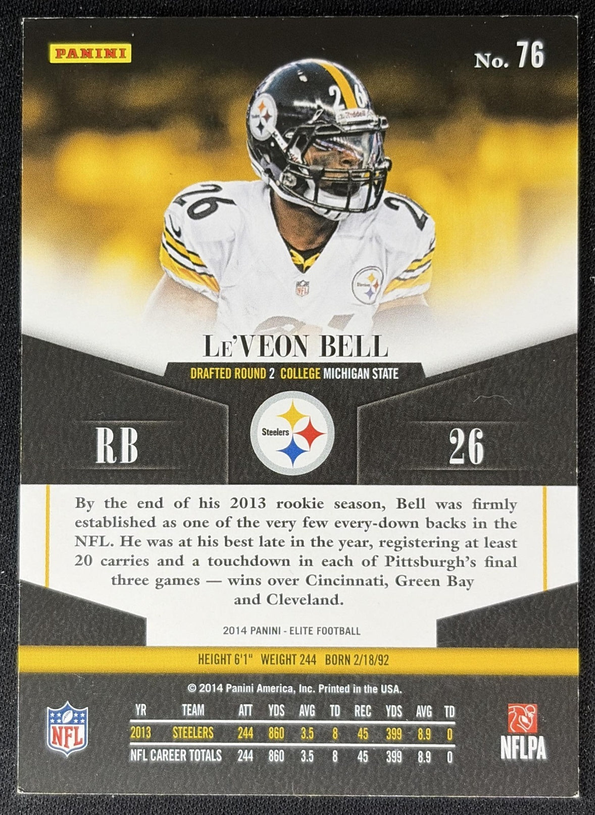 Le Veon Bell 2014 Panini Elite Turn of the Century /199 Steelers