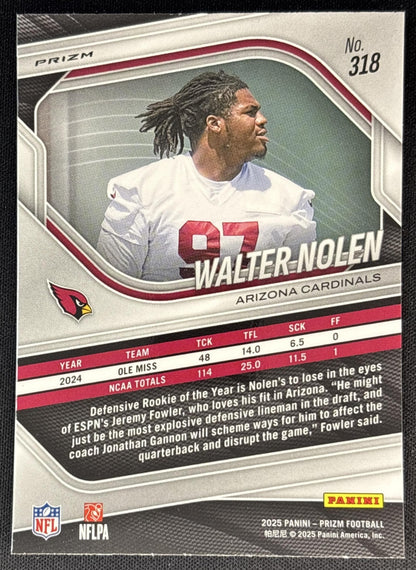 Walter Nolen 2025 Panini Prizm Neon Green Pulsar Cardinals
