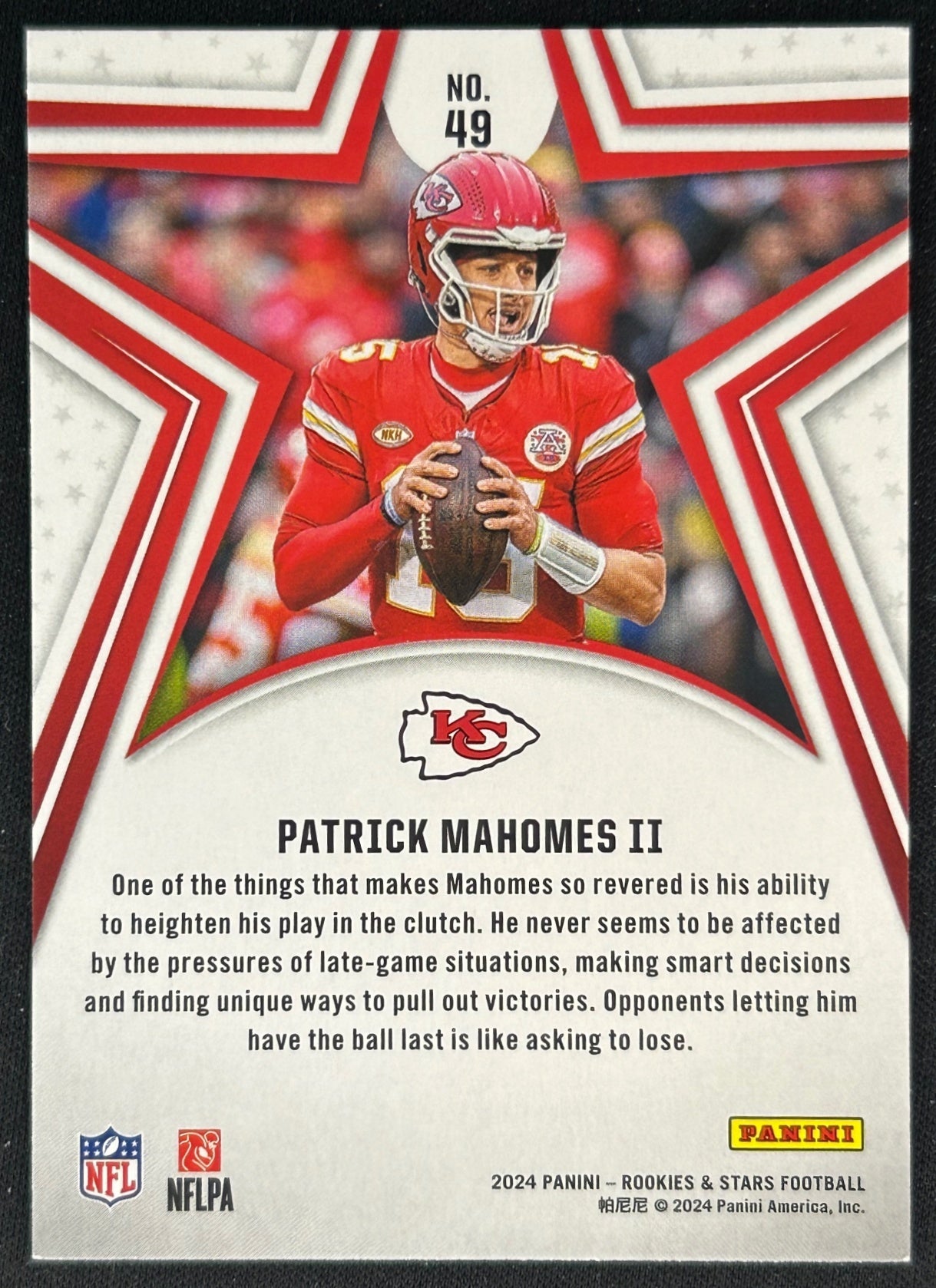 Patrick Mahomes II 2024 Panini Rookies & Stars Chiefs Sports Trading Cards