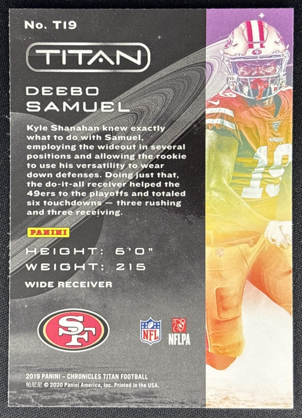 Deebo Samuel 2019 Panini Chronicles Titan 49ers back