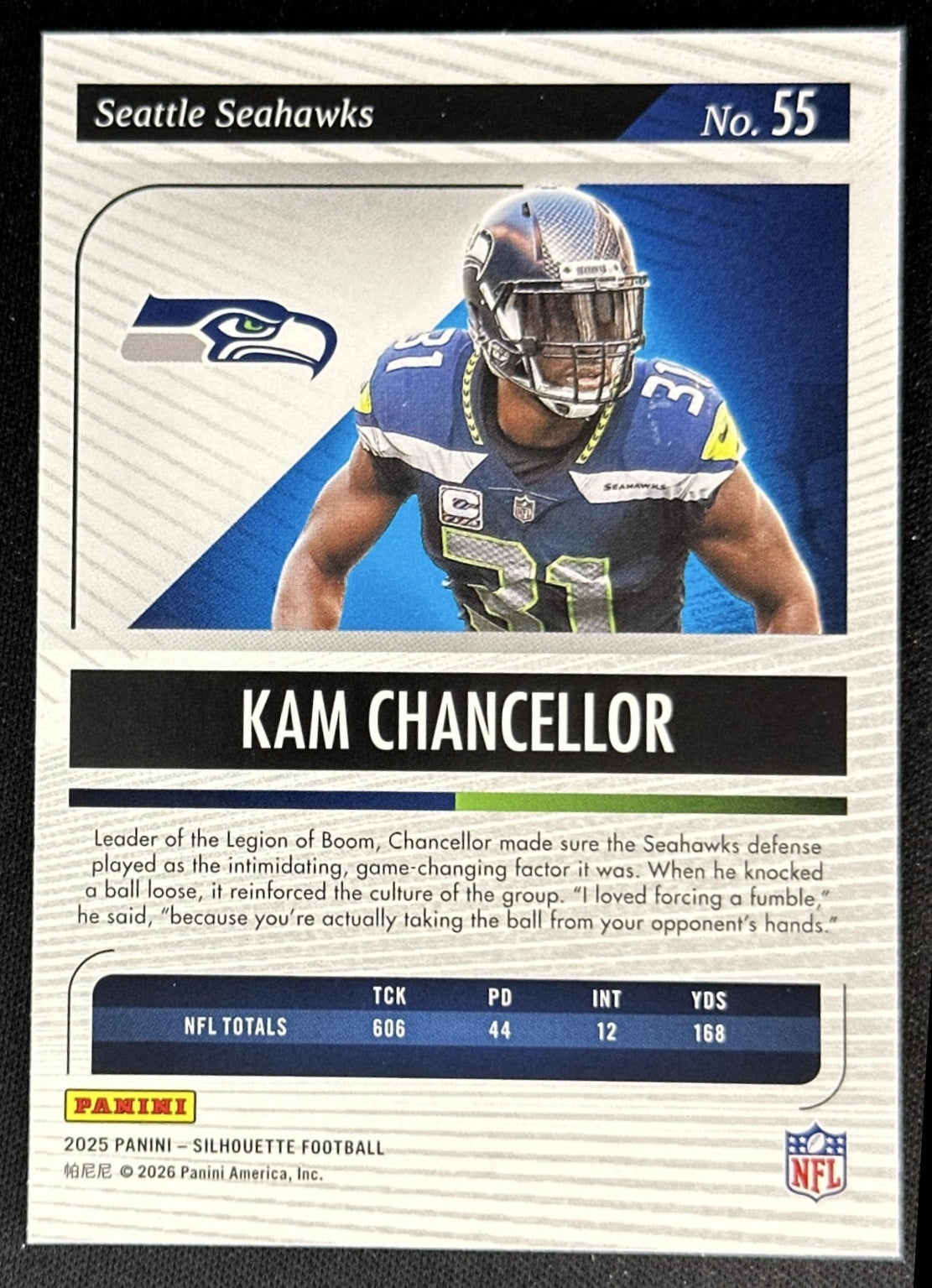 Kam Chancellor 2025 Panini Silhouette Seahawks