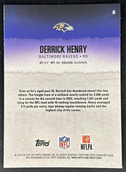 Derrick Henry 2025 Topps Signature Class Chrome Veteran Ravens back