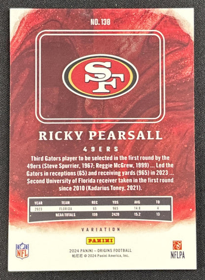 Ricky Pearsall 2024 Panini Origins Rookies Variation 49ers Sports Trading Card