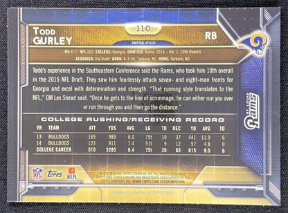 Todd Gurley 2015 Topps Chrome Refractor Rams