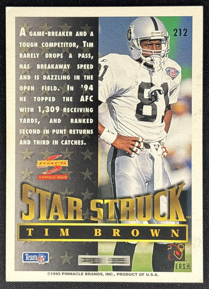 Tim Brown 1995 Score Raiders - Back
