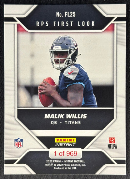 Malik Willis 2022 Instant NFL RPS First Look Titans