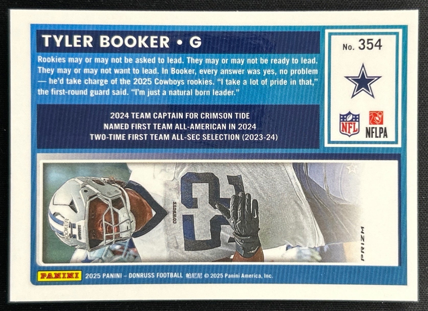 Tyler Booker 2025 Donruss Optic Rated Rookie Preview Pink Cowboys Sports Trading Cards