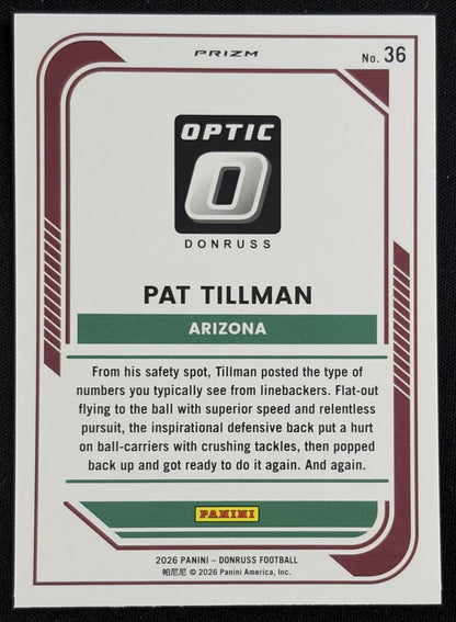 Pat Tillman 2026 Panini Donruss Optic Holo Cardinals Sports Trading Card