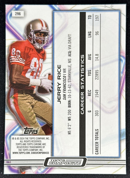 Jerry Rice 2023 Topps Composite Cosmic 49ers back