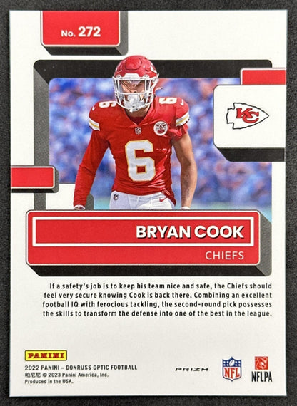 Bryan Cook 2022 Panini Donruss Optic Purple Shock Chiefs Bengals Back
