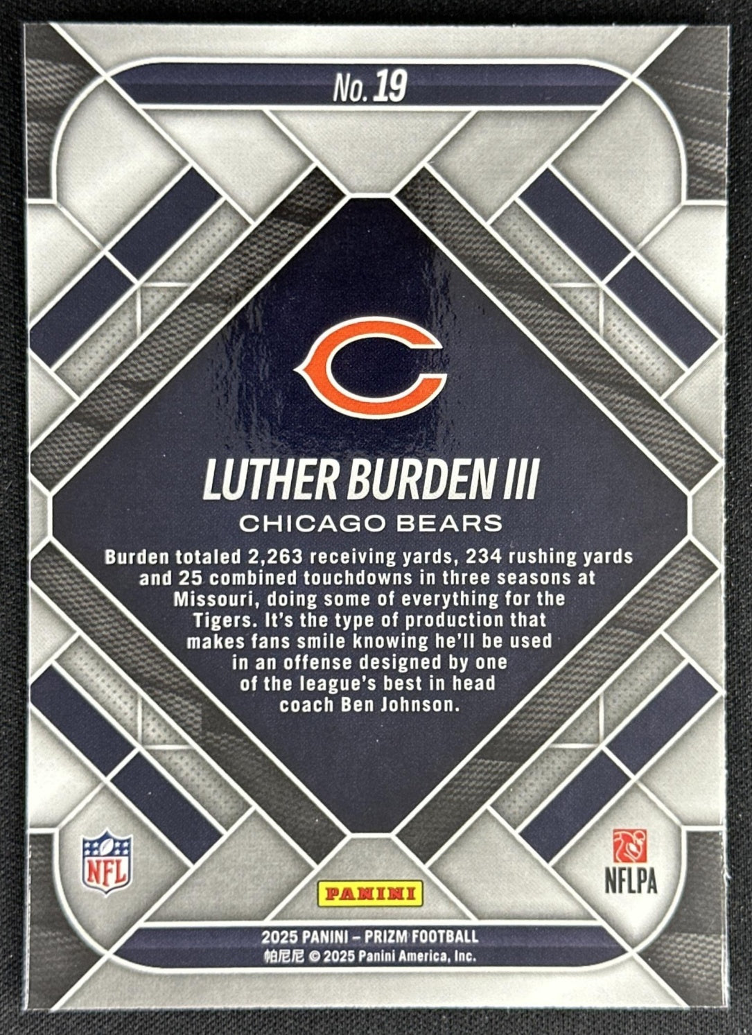 Luther Burden III 2025 Panini Prizm Emergent Bears