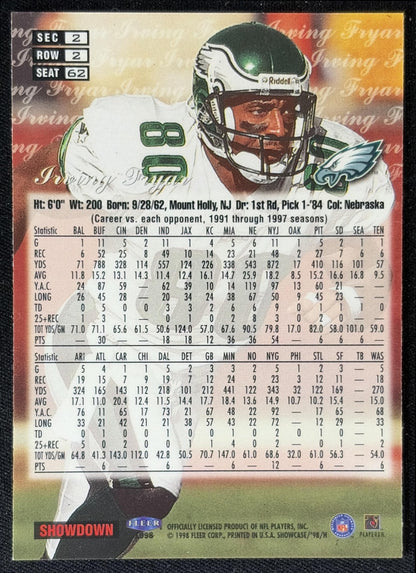 Irving Fryar 1998 Fleer Flair Showcase Row 2 Style Eagles