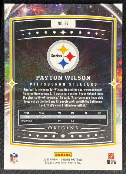 Payton Wilson 2025 Origins Steelers Sports Trading Cards