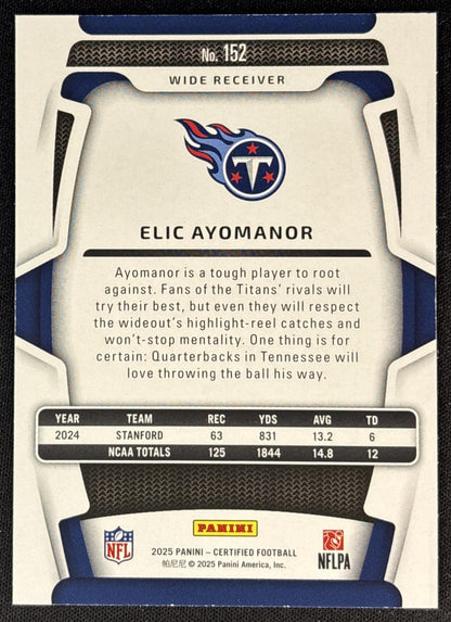 Elic Ayomanor 2025 Panini Certified Rookies Mirror /399