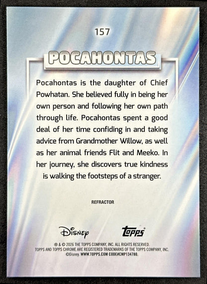 Pocahontas 2026 Topps Chrome Disney Refractor Back