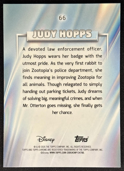 Judy Hopps 2026 Topps Chrome Disney Zootopia 2 back