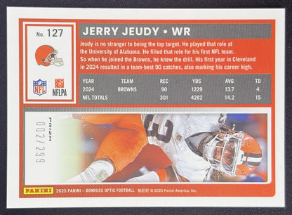 Jerry Jeudy 2025 Panini Donruss Optic Orange Prizm /299 Browns