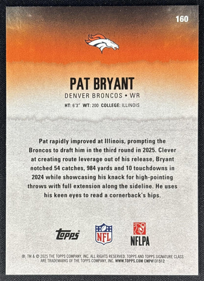 Pat Bryant 2025 Topps Signature Class Rookie Blue & Yellow Foil Broncos Sports Trading Cards