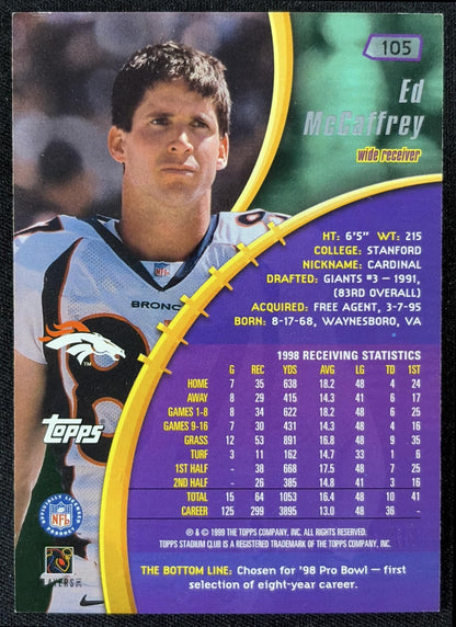 Ed McCaffrey 1999 Topps Stadium Club Broncos