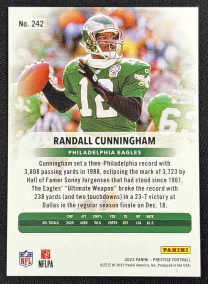 Randall Cunningham 2023 Panini Prestige Xtra Points Premium Blue /299 Eagles