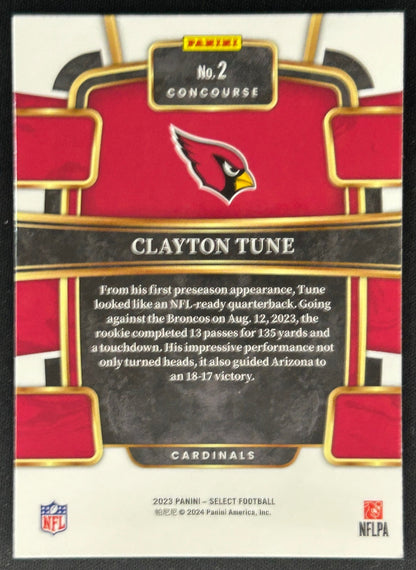Clayton Tune Select Concourse Arizona Cardinals Sports Trading Cards