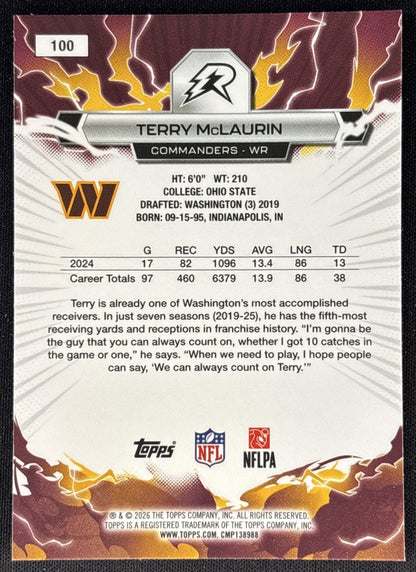 Terry McLaurin 2025 Topps Resurgence Commanders Washington Commanders back