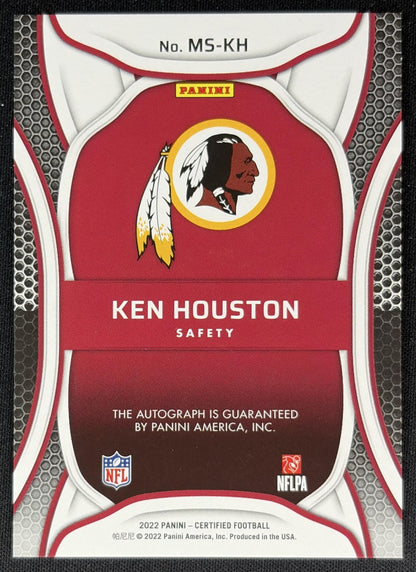 Ken Houston 2022 Panini Certified Mirror Signatures Gold /15 Redskins Sports Trading Cards