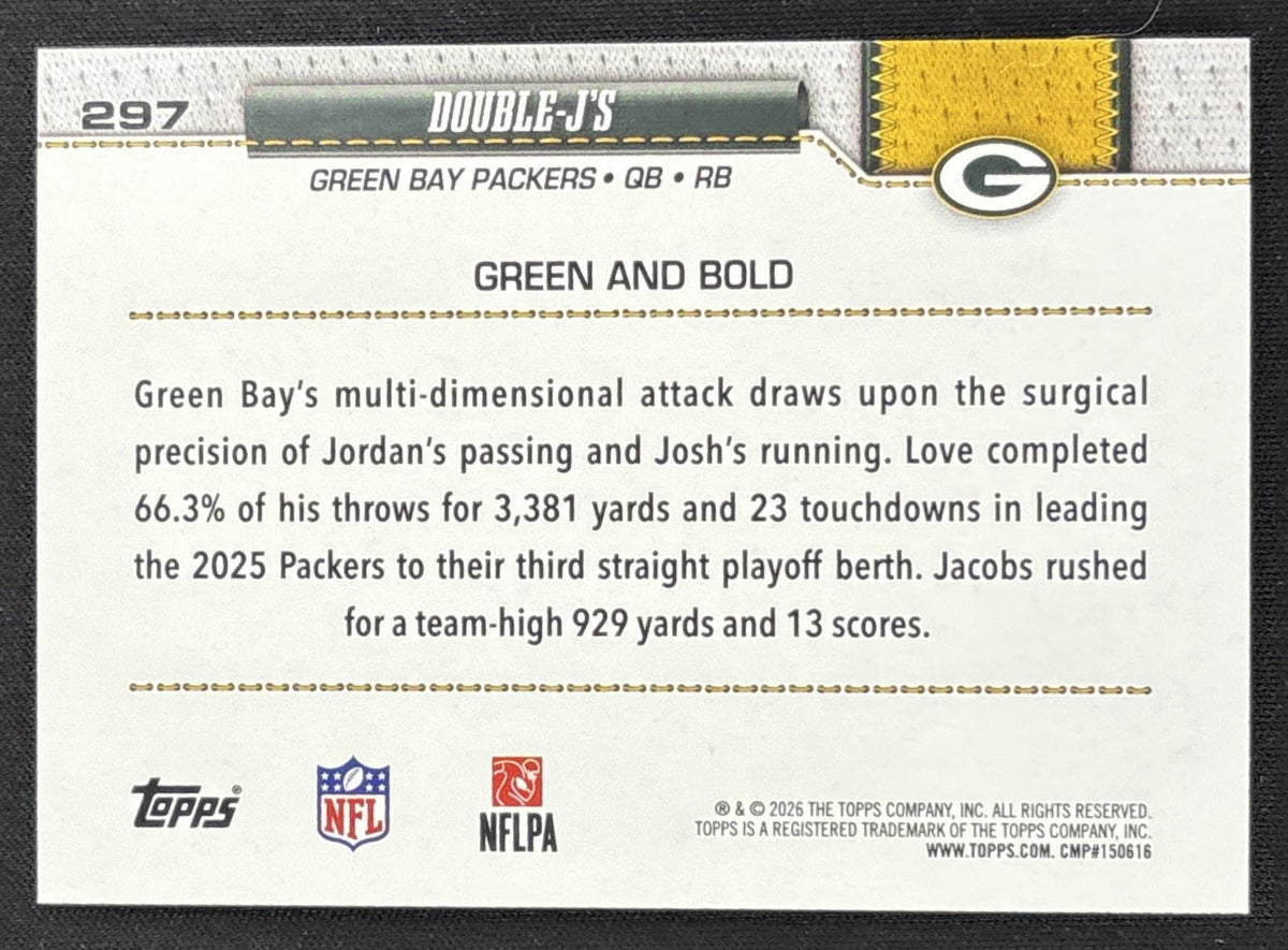 Double-J's 2026 Topps Fanatics Foil Packers Sports Trading Card