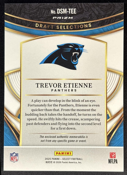 Trevor Etienne 2025 Select Draft Selections Memorabilia Red Prizm Panthers
