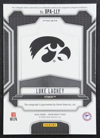 Luke Lachey 2025 Panini Prizm Draft Picks Auto Green Hawkeyes back