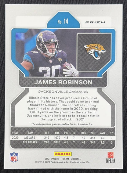James Robinson 2021 Panini Prizm Auto Silver Jaguars