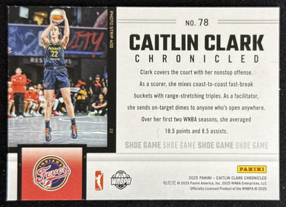 Caitlin Clark 2025 Panini Chronicled Shoe Game Fever 78 Sports Trading Card