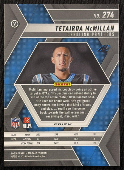 Tetairoa McMillan 2025 Panini Mosaic Rookie Variation Green Prizm Panthers
