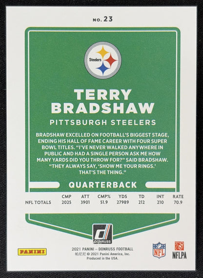 Terry Bradshaw 2021 Panini Donruss Press Proof Premium Steelers - Pittsburgh Steelers