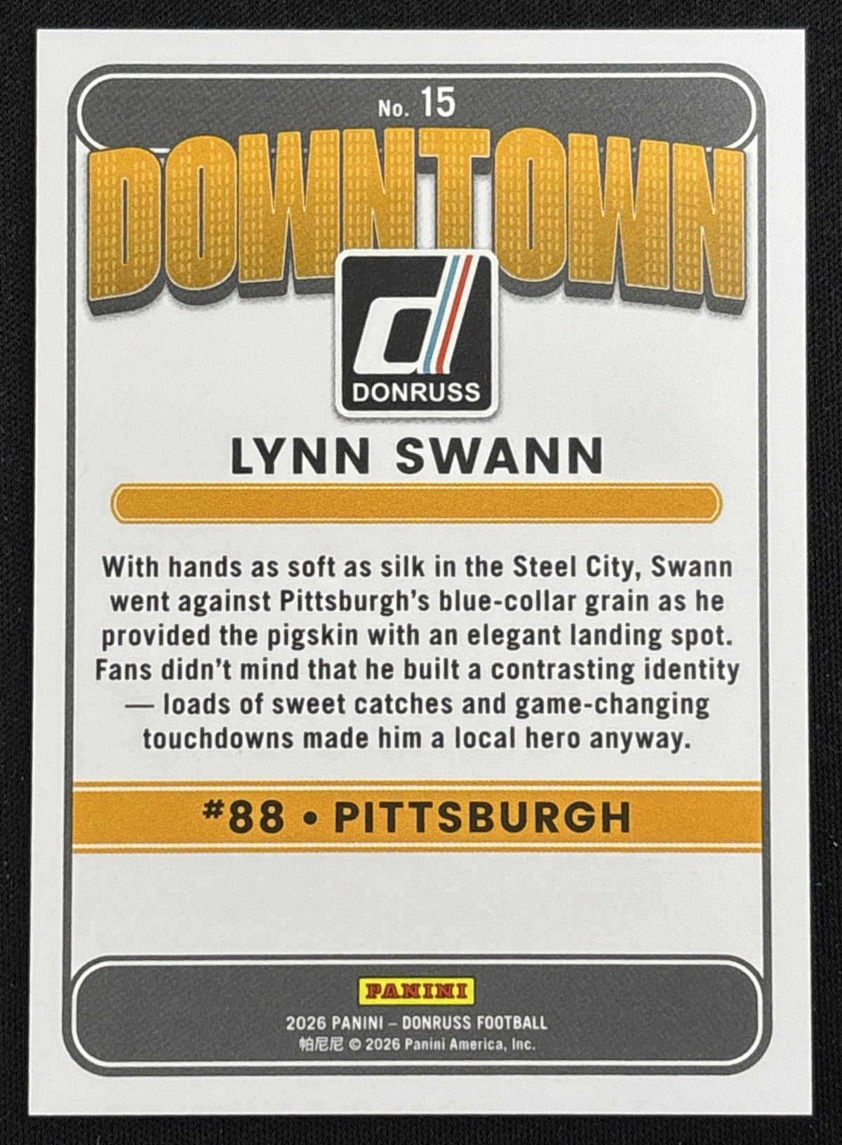 Lynn Swann 2026 Panini Donruss Downtown! SSP Steelers Sports Trading Card