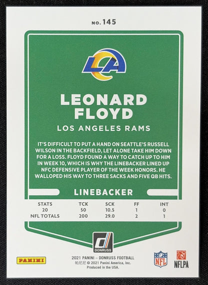 Leonard Floyd 2021 Panini Donruss Press Proof Premium Rams Sports Trading Card